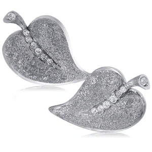 Diamond Earrings | Stud Earrings*Alex Soldier Gold Leaf Earrings with Diamonds