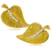 Diamond Jewelry | Stud Earrings*Alex Soldier Gold Leaf Earrings with Silvermist Diamonds