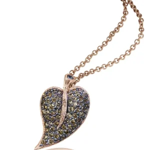Pendants*Alex Soldier Gold Leaf Pendant with Champagne Diamonds