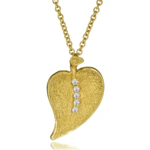 Diamond Jewelry | Pendants*Alex Soldier Gold Leaf Pendant with Silvermist Diamonds