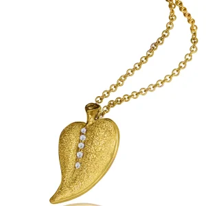 Diamond Jewelry | Pendants*Alex Soldier Gold Leaf Pendant with Silvermist Diamonds