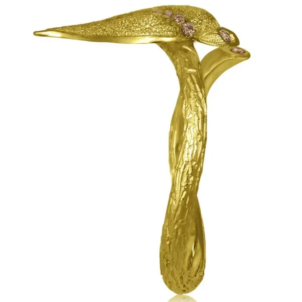 Gold Rings | Designer Rings*Alex Soldier Gold Leaf Ring with Diamonds