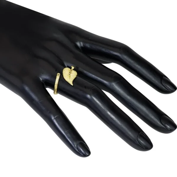 Gold Rings | Designer Rings*Alex Soldier Gold Leaf Ring with Diamonds