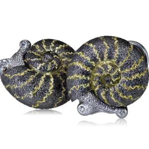 Diamond Earrings | Stud Earrings*Alex Soldier Gold Little Snail Earrings with White Diamonds