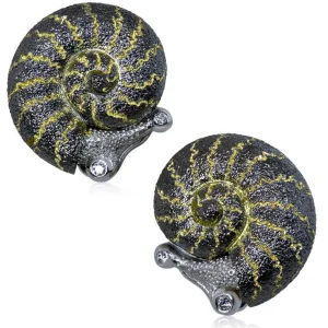 Diamond Earrings | Stud Earrings*Alex Soldier Gold Little Snail Earrings with White Diamonds