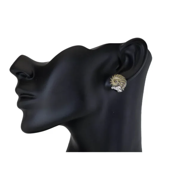 Diamond Earrings | Stud Earrings*Alex Soldier Gold Little Snail Earrings with White Diamonds