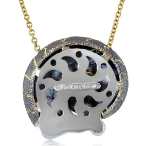 Pendants*Alex Soldier Gold Little Snail Pendant with White Diamonds On Chain