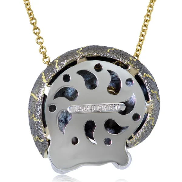 Pendants*Alex Soldier Gold Little Snail Pendant with White Diamonds On Chain