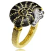 Designer Rings*Alex Soldier Gold Little Snail Ring with White Diamonds