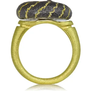 Designer Rings*Alex Soldier Gold Little Snail Ring with White Diamonds