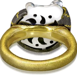 Designer Rings*Alex Soldier Gold Little Snail Ring with White Diamonds