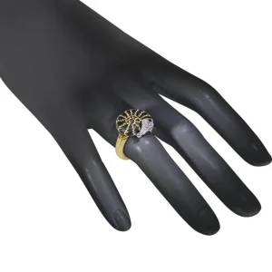 Designer Rings*Alex Soldier Gold Little Snail Ring with White Diamonds