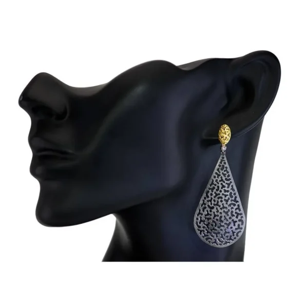 Diamond Earrings | Drop Dangle Earrings*Alex Soldier Gold Mismatched Festive Drop Earrings with Diamonds