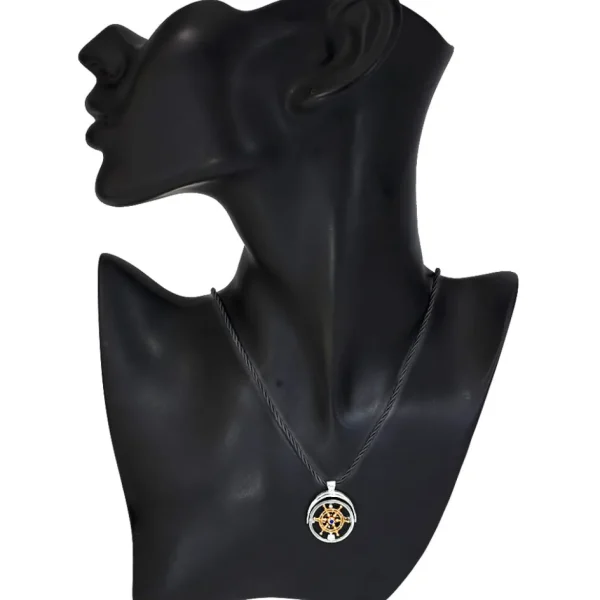 For Men | Pendants*Alex Soldier Gold Navigator Pendant Necklace with Sapphire