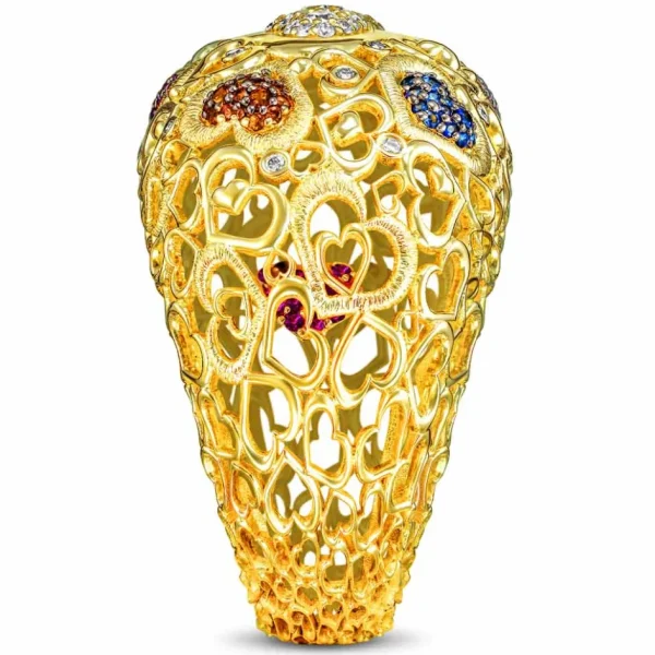 Diamond Jewelry | Sapphire Jewelry*Alex Soldier Gold Open Heart Ring with Gemstones