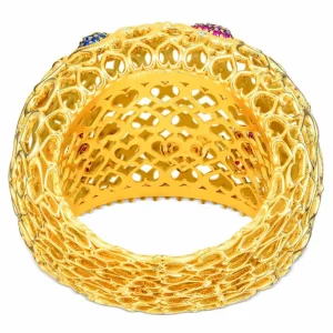 Diamond Jewelry | Sapphire Jewelry*Alex Soldier Gold Open Heart Ring with Gemstones