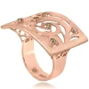 Designer Rings | Gold Rings*Alex Soldier Gold Ornament Contrast Texture Ring with Diamonds