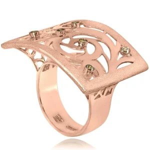 Designer Rings | Gold Rings*Alex Soldier Gold Ornament Contrast Texture Ring with Diamonds