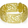 Link Bracelets*Alex Soldier Gold Ornament Contrast Texture Link Bracelet