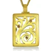 Pendants*Alex Soldier Gold Ornament Contrast Texture Pendant with Diamonds