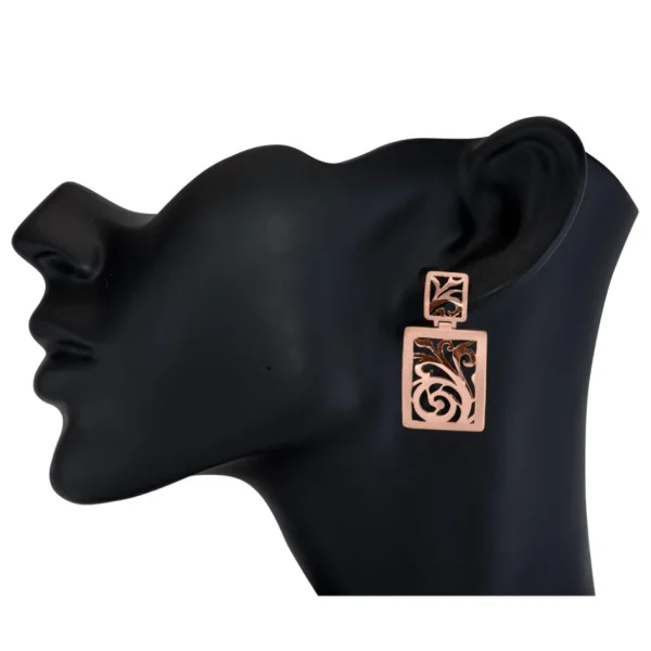 Drop Dangle Earrings*Alex Soldier Gold Ornament Contrast Texture Drop Earrings