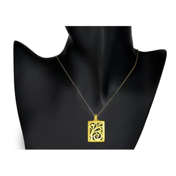 Pendants*Alex Soldier Gold Ornament Contrast Texture Pendant with Diamonds