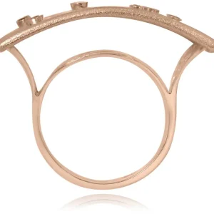 Designer Rings | Gold Rings*Alex Soldier Gold Ornament Contrast Texture Ring with Diamonds