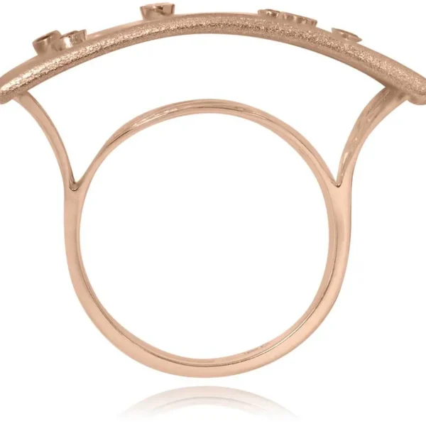 Designer Rings | Gold Rings*Alex Soldier Gold Ornament Contrast Texture Ring with Diamonds