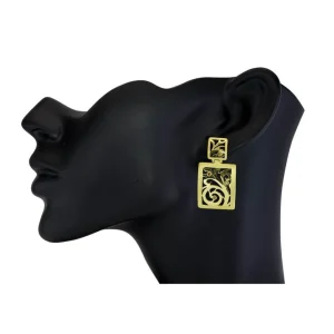 Diamond Jewelry | Drop Dangle Earrings*Alex Soldier Gold Ornament Contrast Texture Drop Earrings & Diamonds