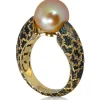 Designer Rings | Pearl Rings*Alex Soldier Gold Ring with Freshwater Peach Pearl