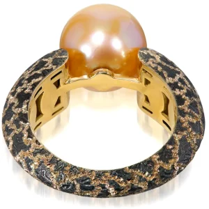 Designer Rings | Pearl Rings*Alex Soldier Gold Ring with Freshwater Peach Pearl
