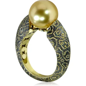 Designer Rings | Gold Rings*Alex Soldier Gold Ring with South Sea Golden Pearl