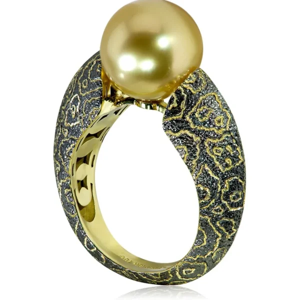 Designer Rings | Gold Rings*Alex Soldier Gold Ring with South Sea Golden Pearl