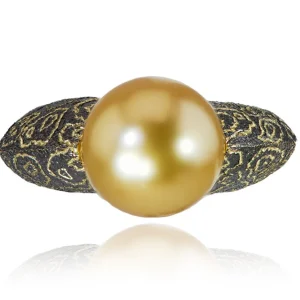 Designer Rings | Gold Rings*Alex Soldier Gold Ring with South Sea Golden Pearl