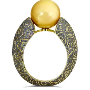 Designer Rings | Gold Rings*Alex Soldier Gold Ring with South Sea Golden Pearl