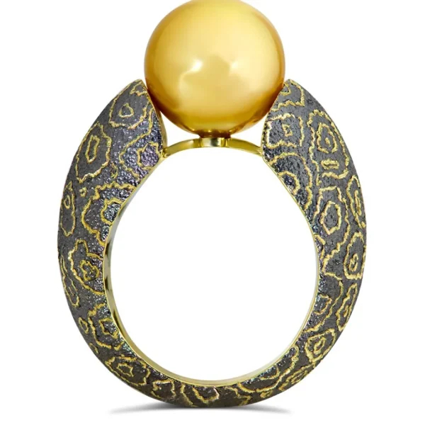 Designer Rings | Gold Rings*Alex Soldier Gold Ring with South Sea Golden Pearl