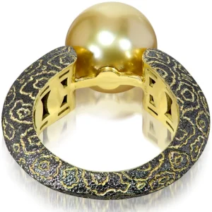 Designer Rings | Gold Rings*Alex Soldier Gold Ring with South Sea Golden Pearl