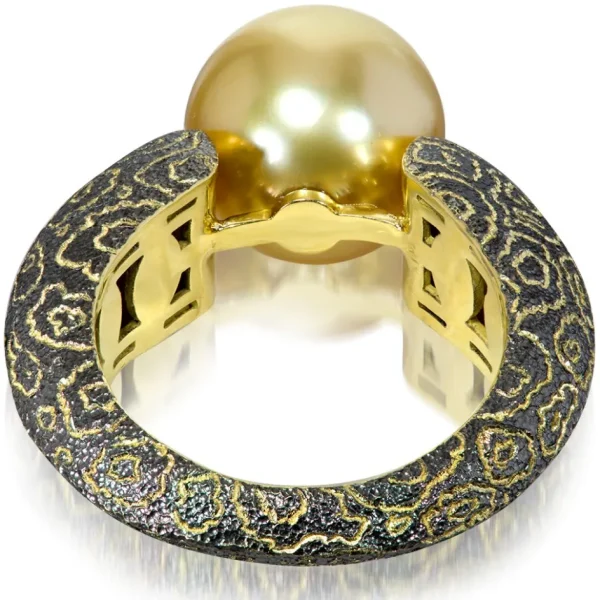 Designer Rings | Gold Rings*Alex Soldier Gold Ring with South Sea Golden Pearl