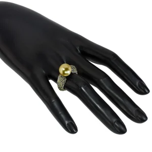 Designer Rings | Gold Rings*Alex Soldier Gold Ring with South Sea Golden Pearl