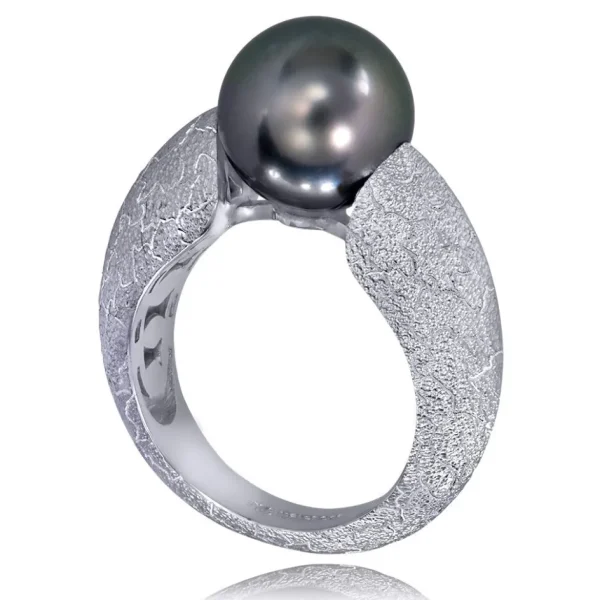 Designer Rings | Gold Rings*Alex Soldier Gold Ring with Tahitian Grey Pearl