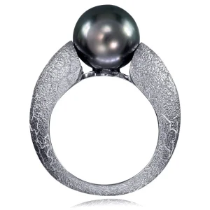 Designer Rings | Gold Rings*Alex Soldier Gold Ring with Tahitian Grey Pearl