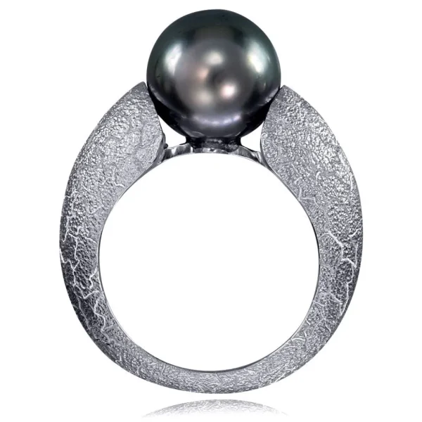 Designer Rings | Gold Rings*Alex Soldier Gold Ring with Tahitian Grey Pearl