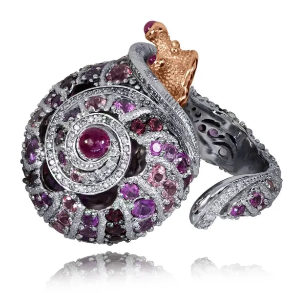 Amethyst Jewelry | Designer Rings*Alex Soldier Gold Rosy The Snail Ring