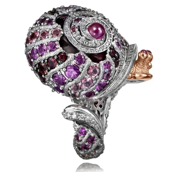 Amethyst Jewelry | Designer Rings*Alex Soldier Gold Rosy The Snail Ring