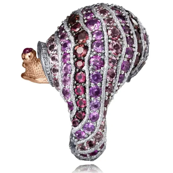Amethyst Jewelry | Designer Rings*Alex Soldier Gold Rosy The Snail Ring