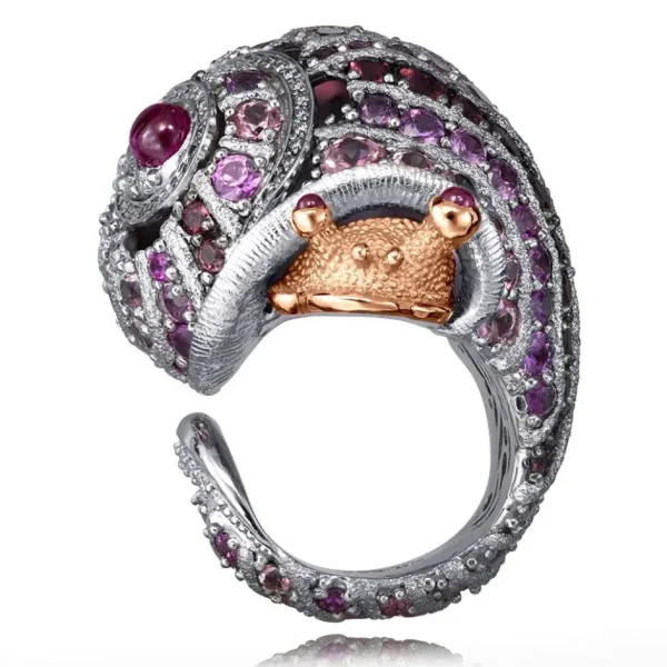 Amethyst Jewelry | Designer Rings*Alex Soldier Gold Rosy The Snail Ring