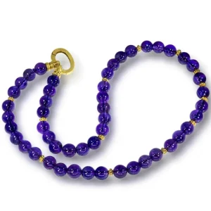 Amethyst Jewelry | Beaded Necklaces*Alex Soldier Gold Royal Amethyst Bead Necklace
