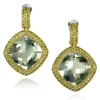 Amethyst Jewelry | Drop Dangle Earrings*Alex Soldier Gold Royal Drop Earrings with Green Amethyst & Peridot