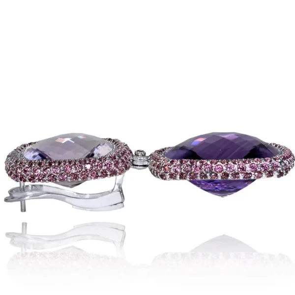Amethyst Jewelry | Drop Dangle Earrings*Alex Soldier Gold Royal Drop Earrings with Amethyst & Garnets