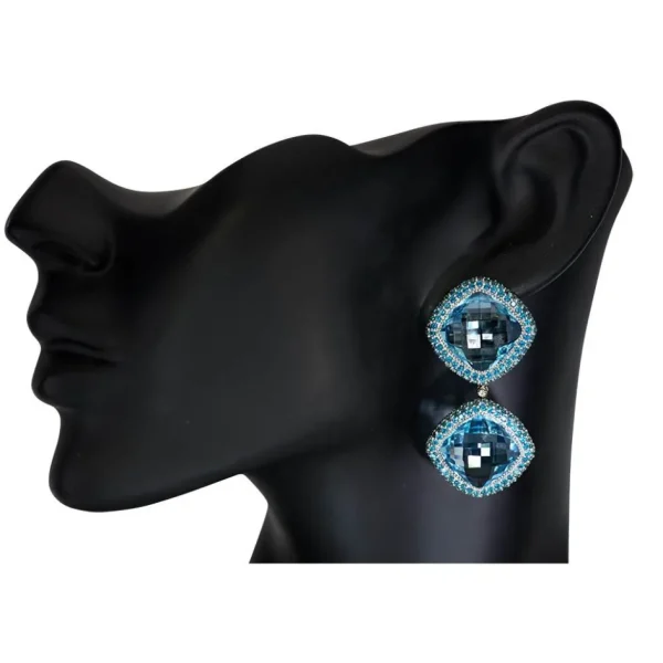Drop Dangle Earrings*Alex Soldier Gold Royal Drop Earrings with Blue & Paraiba Topaz